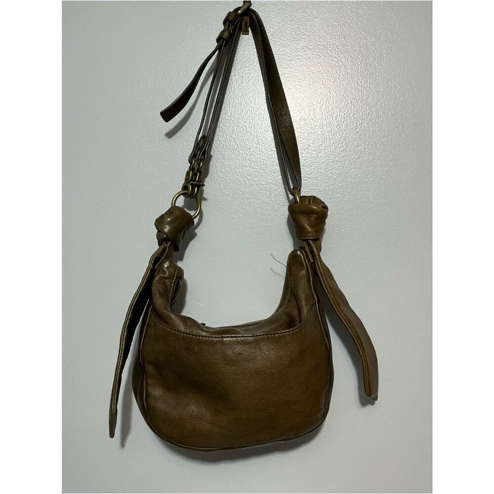 Frye knotted brown leather bag with adjustable straps